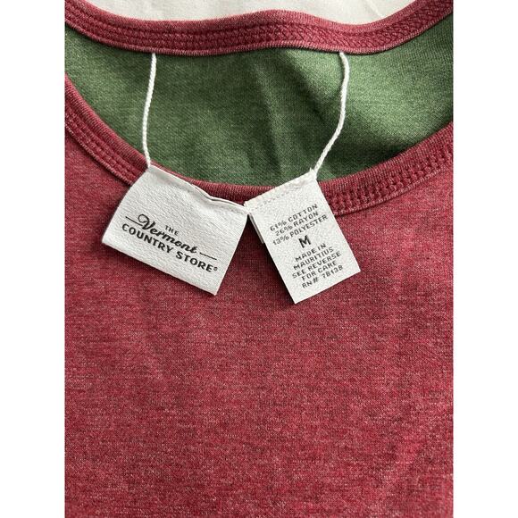 Vermont Country Store Reversible Peasant Dress Womens Size Medium Red Green - Picture 3 of 8